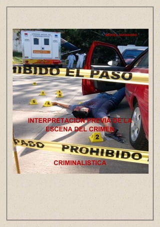 MIGUEL AVENDAÑO
INTERPRETACIÓN PREVIA DE LA
ESCENA DEL CRIMEN
CRIMINALISTICA
 