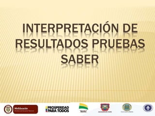 INTERPRETACIÓN DE
RESULTADOS PRUEBAS
SABER
 
