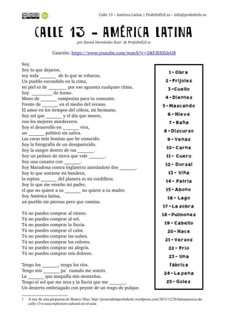 Sur 13 Letras Calle 13 - Latinoamérica | Mi interpretación de la letra | PDF