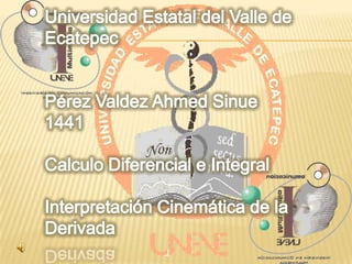 Universidad Estatal del Valle de Ecatepec Pérez Valdez Ahmed Sinue 1441 Calculo Diferencial e Integral Interpretación Cinemática de la Derivada 