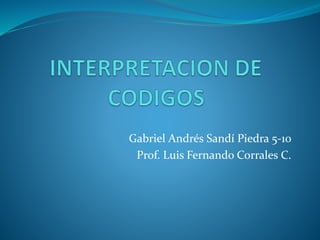 Gabriel Andrés Sandí Piedra 5-10
Prof. Luis Fernando Corrales C.
 