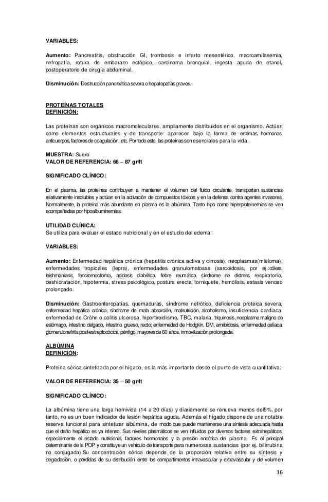 Interpretacion de examenes de laboratorio Interpretacion de examenes de laboratorio