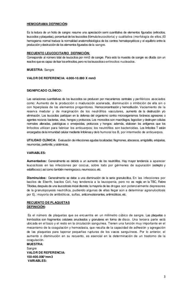 Interpretacion de examenes de laboratorio Interpretacion de examenes de laboratorio