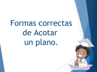 Formas correctas
de Acotar
un plano.
 