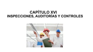CAPÍTULO XVI
INSPECCIONES, AUDITORÍAS Y CONTROLES
 