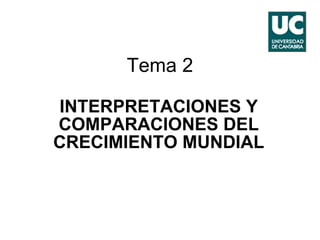 Tema 2 INTERPRETACIONES Y COMPARACIONES DEL CRECIMIENTO MUNDIAL 