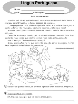 1
2
Língua Portuguesa
Nome : ______________________________________
Data : ___________ Informação : _________________
 