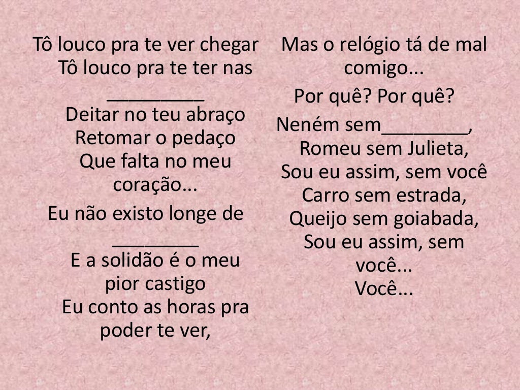 Letra Da Musica Claudinho E Buchecha Fico Assim Voce