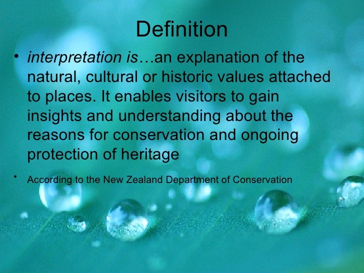 Interpretation in tourism