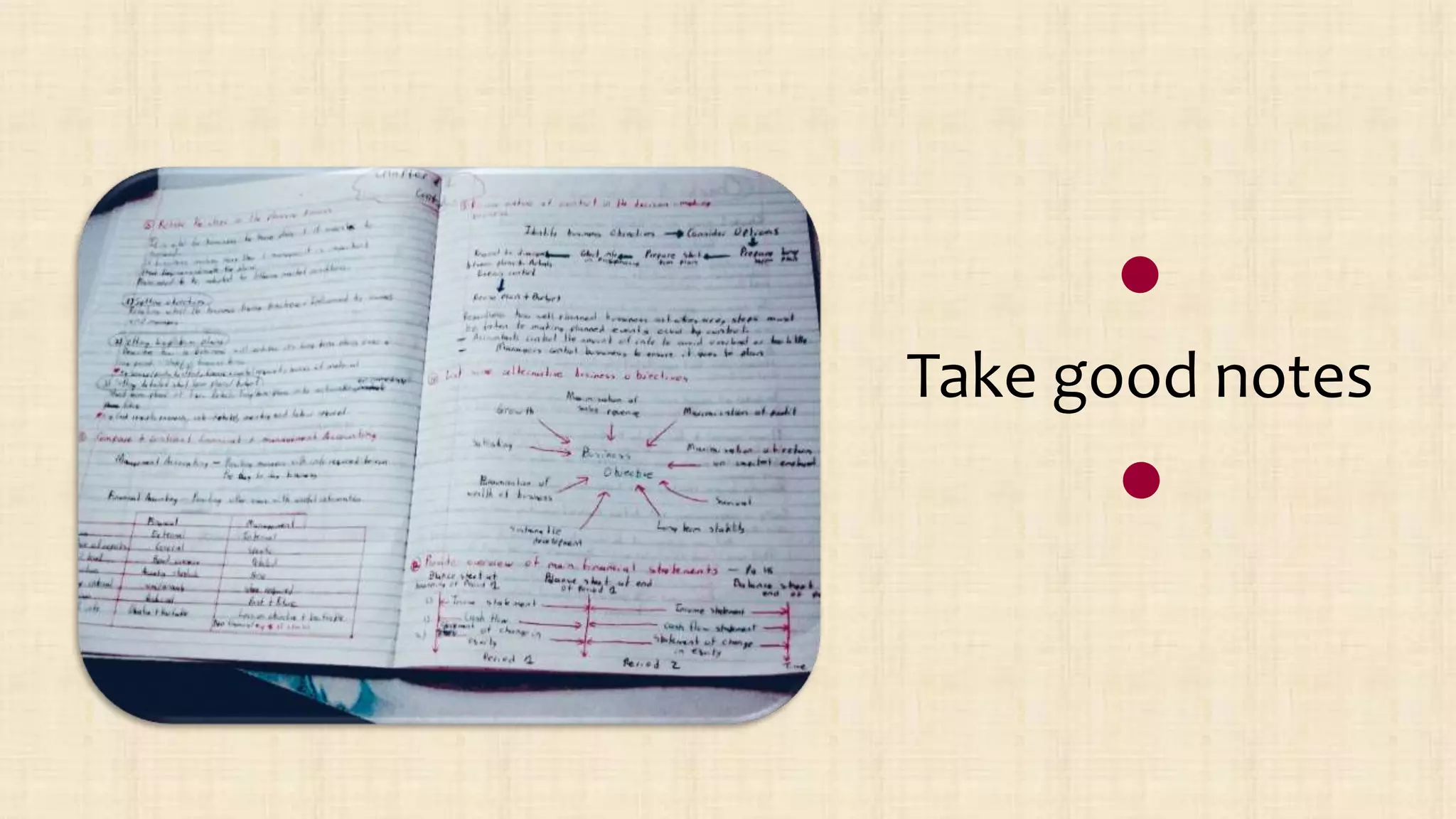 Take good notes
 
