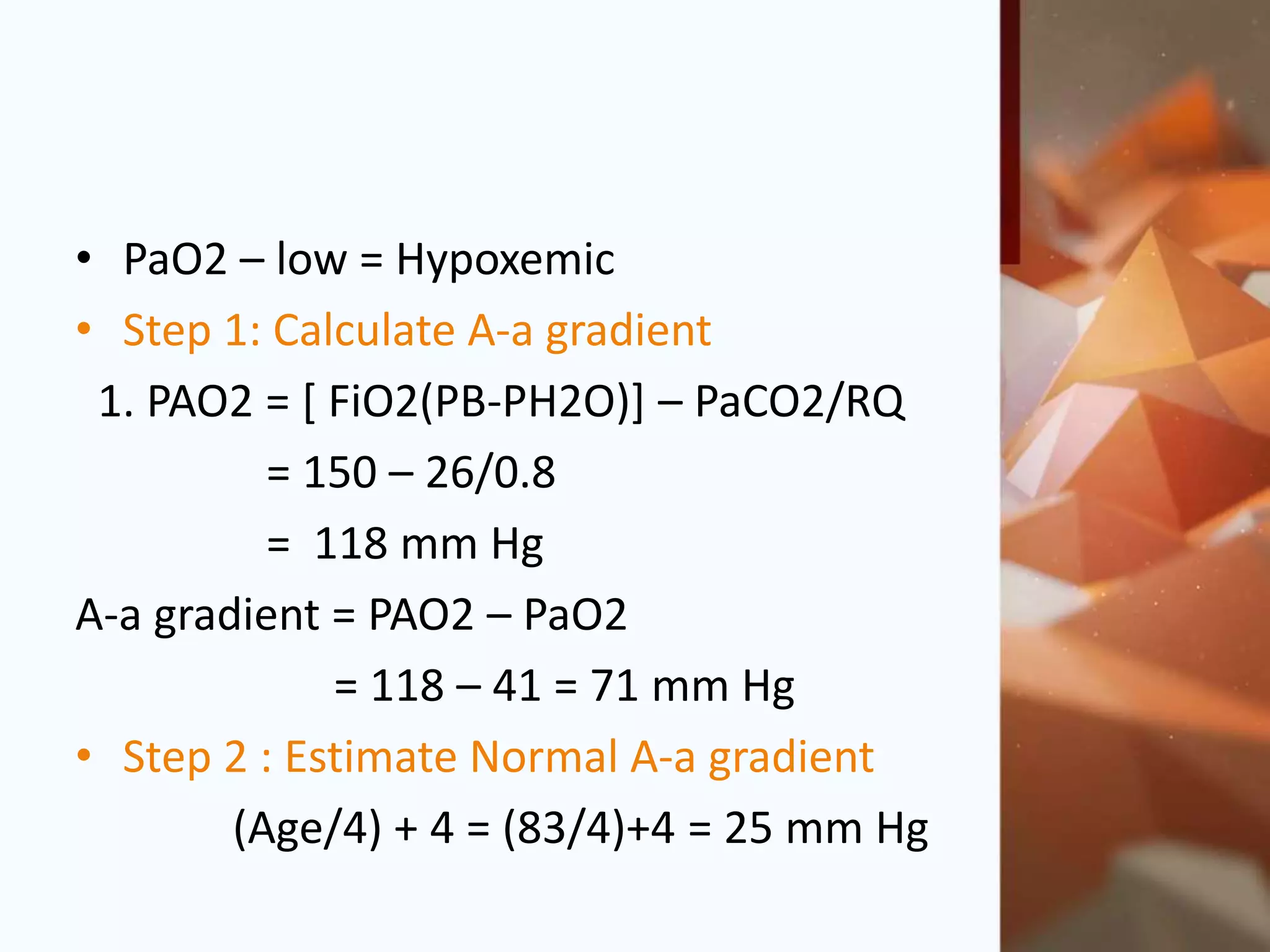 Interpretation of arterial blood gas | PPTX