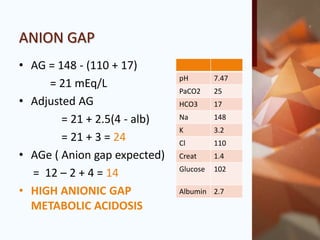 Interpretation of arterial blood gas | PPTX