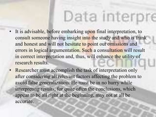 Interpretation of data Research Methodolgy | PPTX