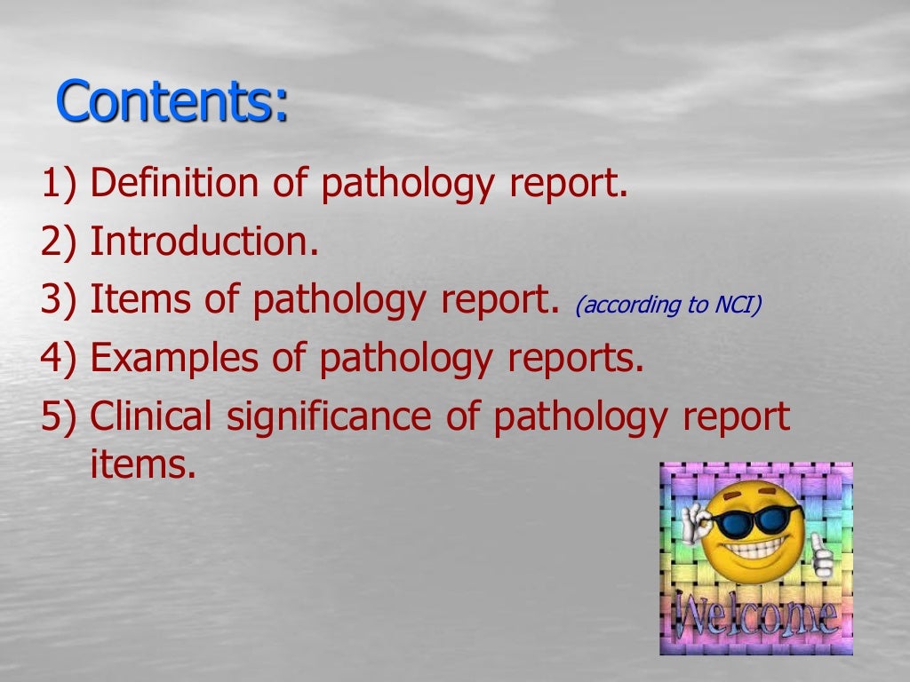 Interpretation of pathology report