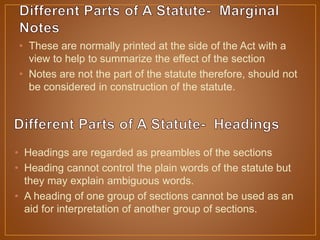 Interpretationofstatutes 121017080348-phpapp02 | PPTX