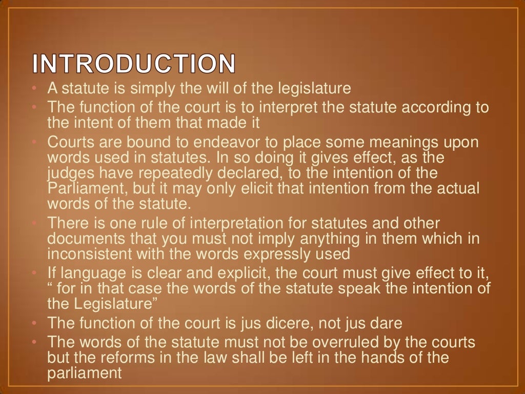 Interpretation of Statutes (English Law)