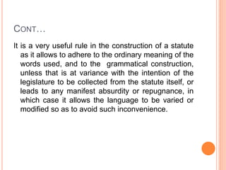 Rules of statutory Interpretation 