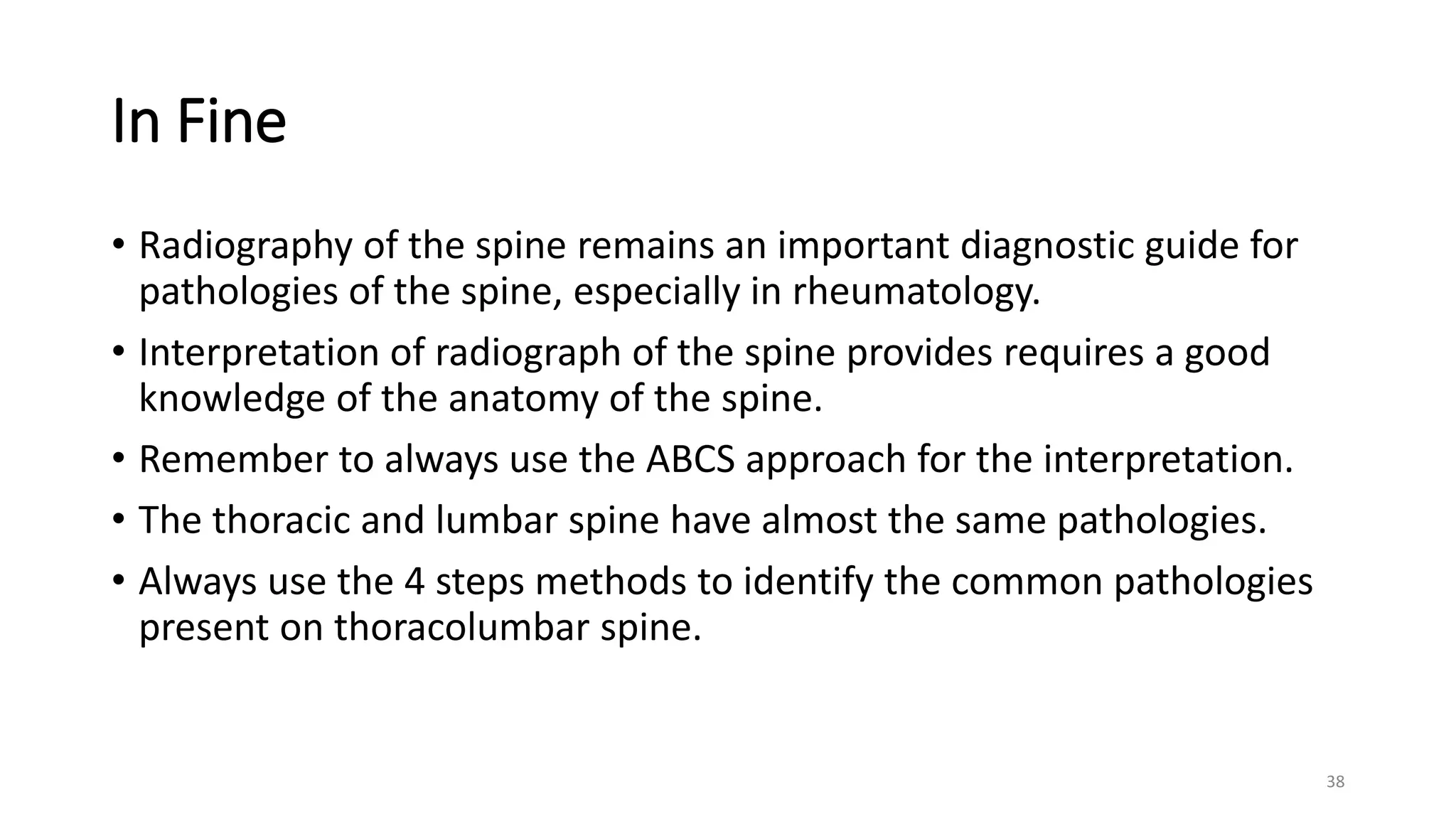 Interpretation of Xrays of the spine.pptx