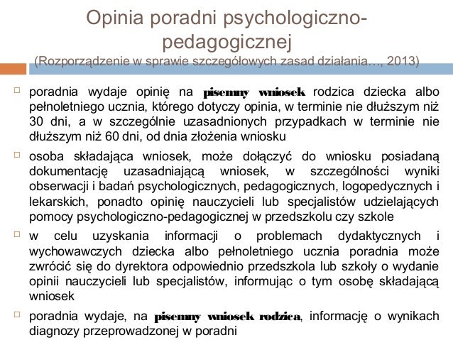 Interpretacja orzeczeń i opinii wydanych przez Poradnie Psychologiczn…