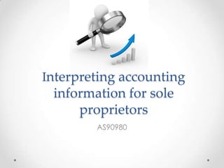 Interpreting accounting
information for sole
proprietors
AS90980
 