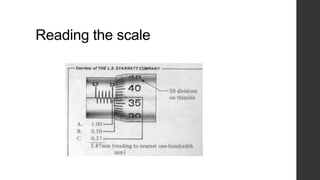 Reading the scale 
 