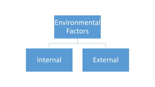 Environmental
Factors
Internal External
 
