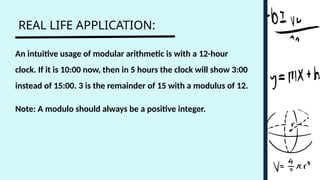 Modular Arithmetic Clock For Modulus Interpreting Numerical Expressions Math Presentation in Light Blue Math ...