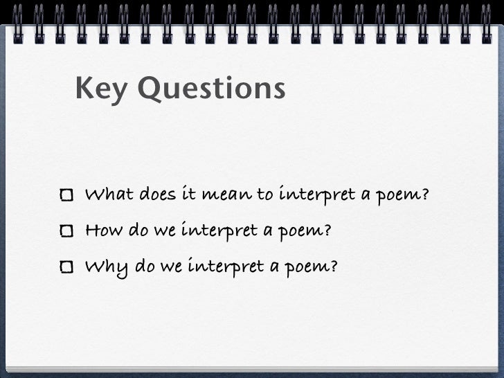 Interpreting Poetry Wal Ts