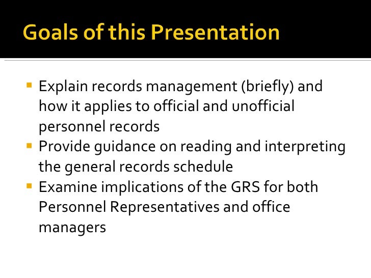 interpreting the personnel general records schedule