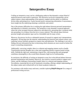 Detailed Write An Interpretive Essay That Analyzes Literature Picture for Mobile Detailed Write An Interpretive Essay That Analyzes Literature Picture for Mobile