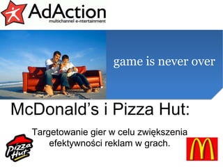 McDonald’s i Pizza Hut: Targetowaniegier w celu zwiększenia efektywności reklam w grach. 
