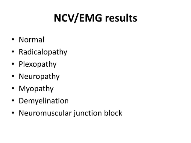 Interpretation of NCS and EMG | PPTX | Death, Injury, or Military ...