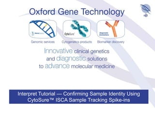 Interpret Tutorial — Confirming Sample Identity Using CytoSure™ ISCA Sample Tracking Spike-ins 