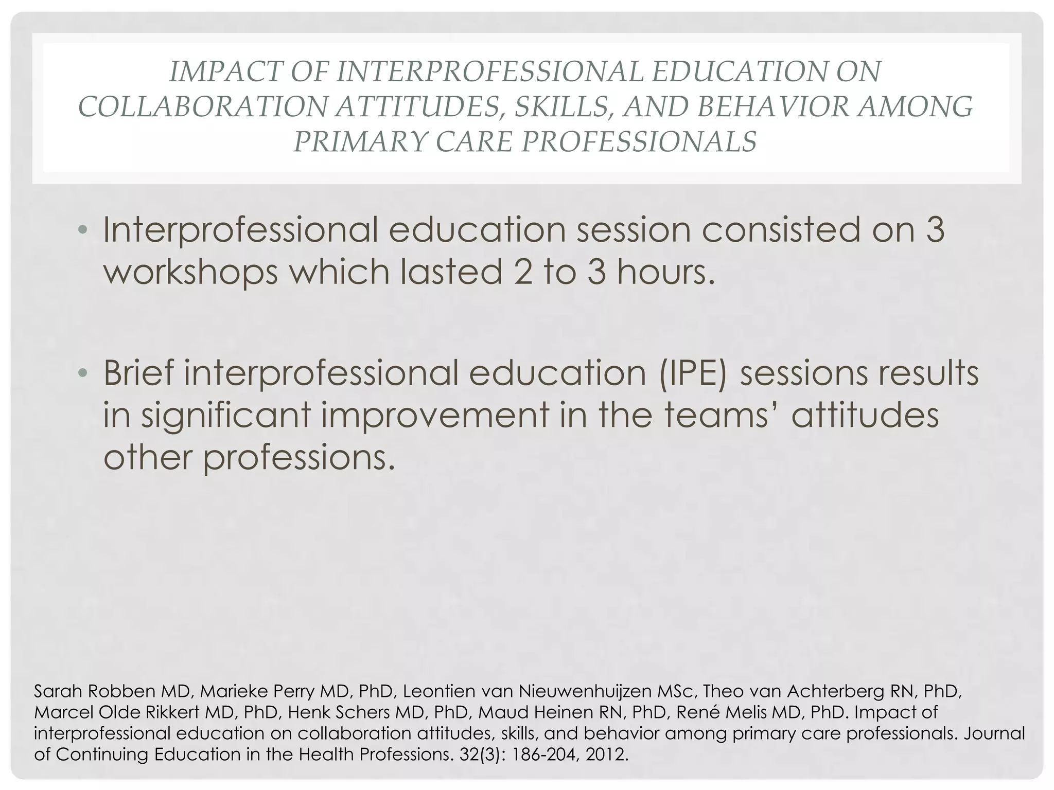 Interprofessional Healthcare Teams | PPTX