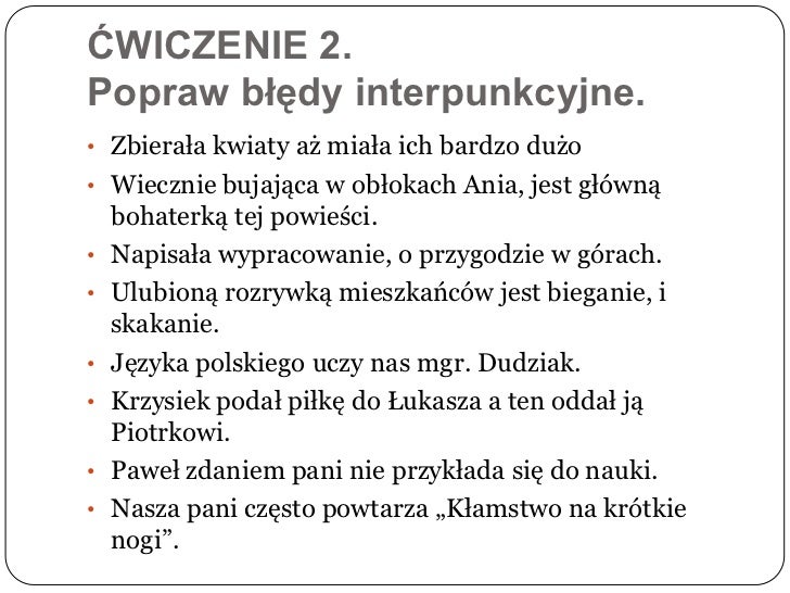 Interpunkcja Sprawdzian Klasa 6 Miedzy Nami Homik www.slideshare.net