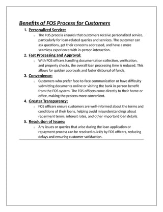 STARTEK INTERREPORT BPO, IDFC FOS PROCESS. | DOCX