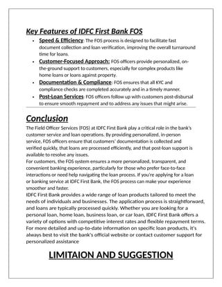 STARTEK INTERREPORT BPO, IDFC FOS PROCESS. | DOCX