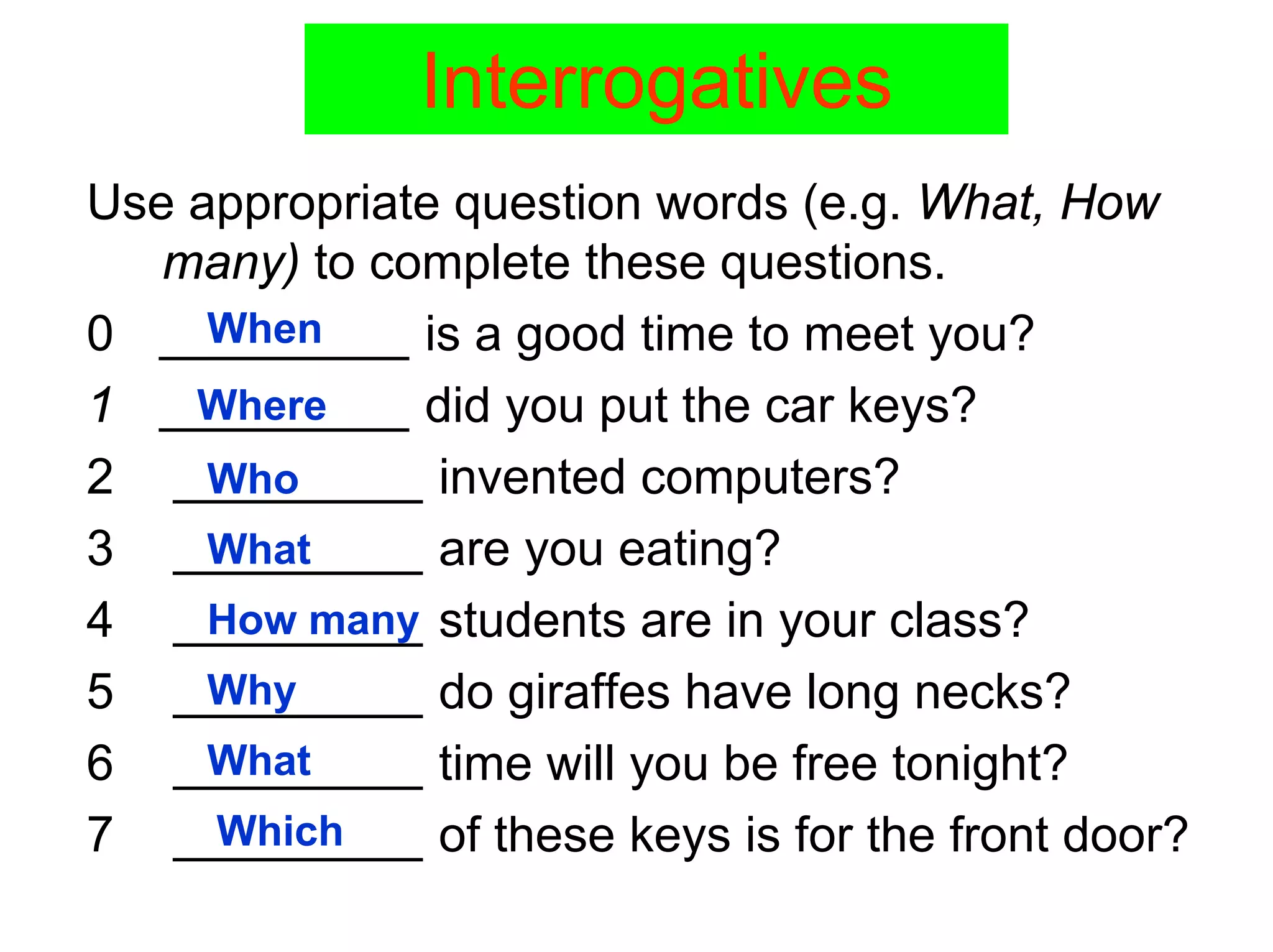 Interrogatives | PPT