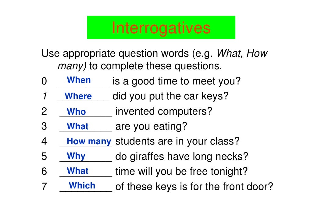 Interrogatives
