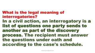 Interrogatories الاستجواب امام المحاكم الامريكية | PPTX | Law