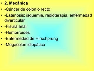 Motilidad o calibre del colon