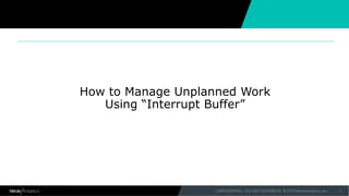 1
How to Manage Unplanned Work
Using “Interrupt Buffer”
 