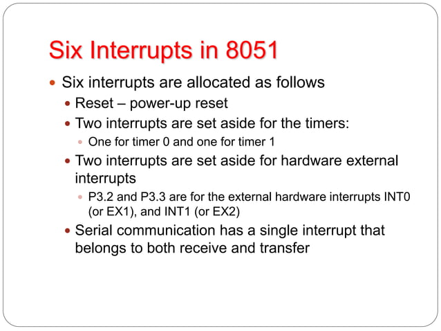 Interrupt in 8051 | PPTX | Operating Systems | Computer Software and ...