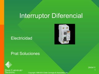 Interruptor Diferencial  Electricidad Prat Soluciones Copyright 1996-99 © Dale Carnegie & Associates, Inc. 