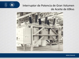 Interruptor de Potencia de Gran Volumen
de Aceite de 69kvs
 