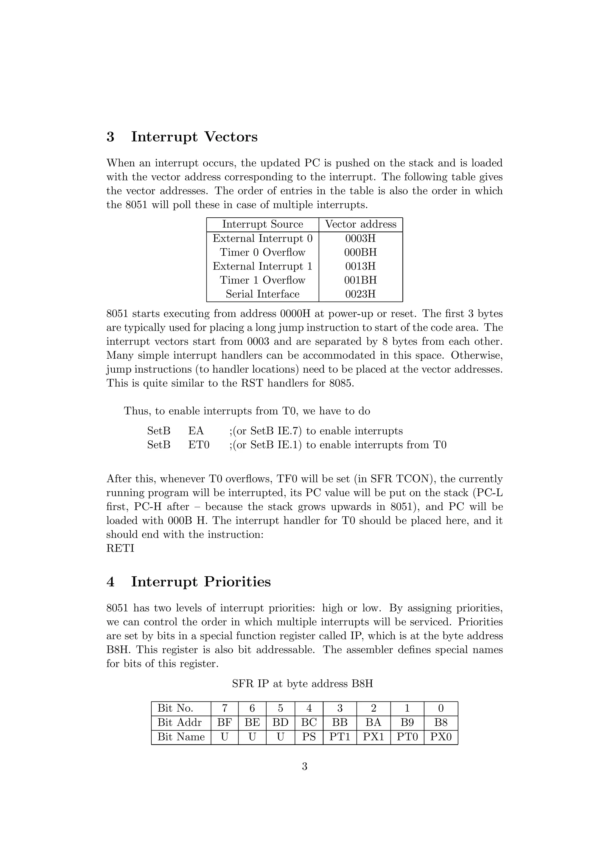 8051 Interrupts | PDF