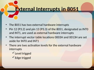 Interrupts of 8051 microcontroller.newpp | PPTX
