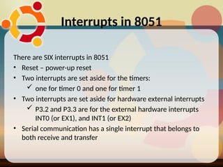 Interrupts of 8051 microcontroller.newpp | PPTX