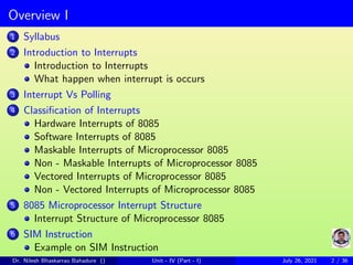 Interrupts of microprocessor 8085 | PDF