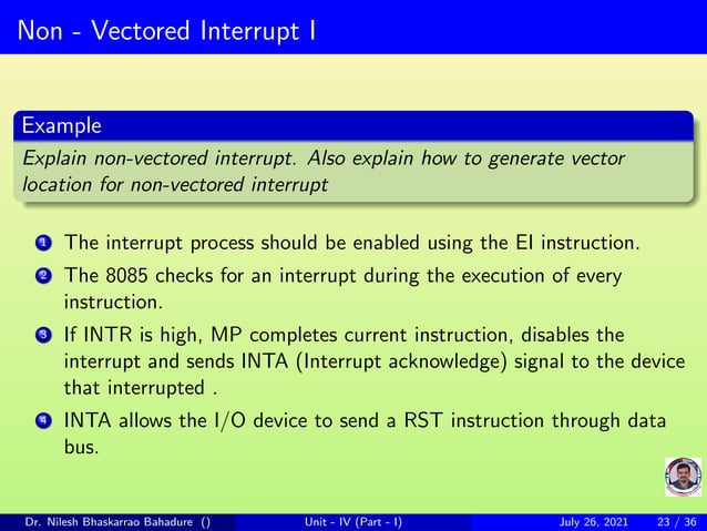 Interrupts of microprocessor 8085 | PDF
